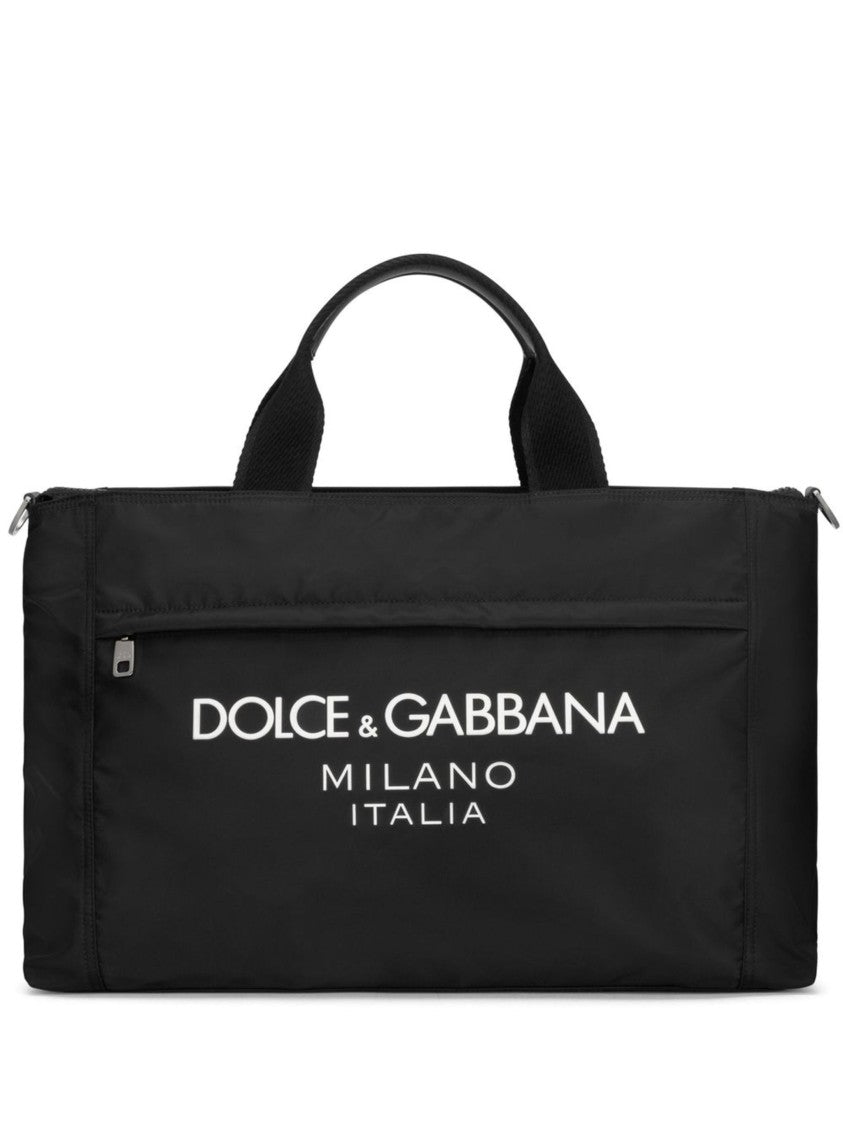 Dolce & Gabbana Black Shopping Nylon Duffle Bag