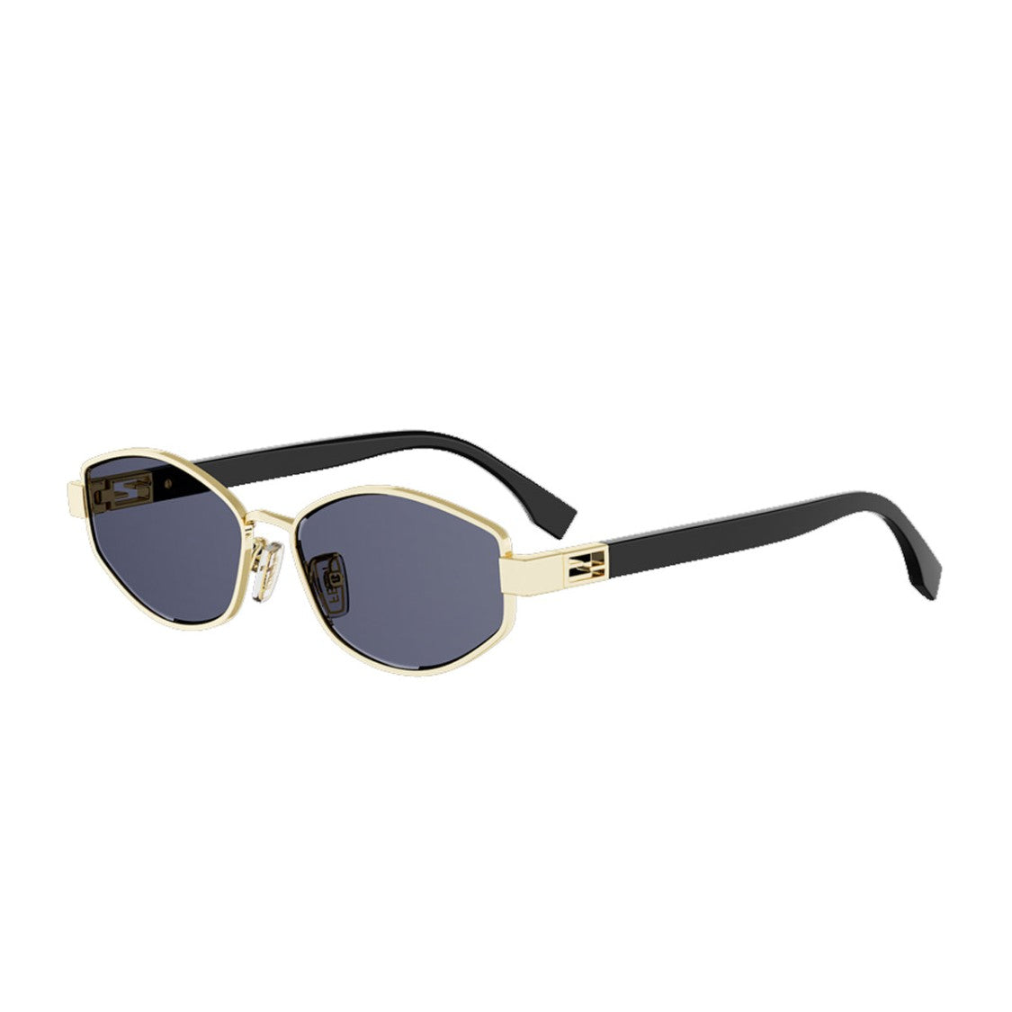 Fendi Gold Tube Fe40216u Geometric Metal Sunglasses