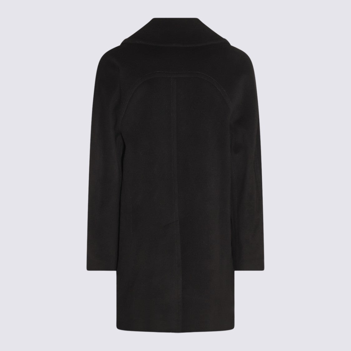 Alexander Mcqueen Double-Breasted Black Coat With Wide Lapels And Prominent Buttons