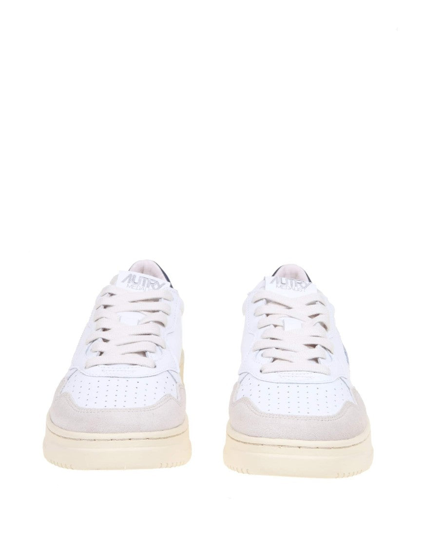 Autry Sneakers In Leather And Suede Color White And Blue