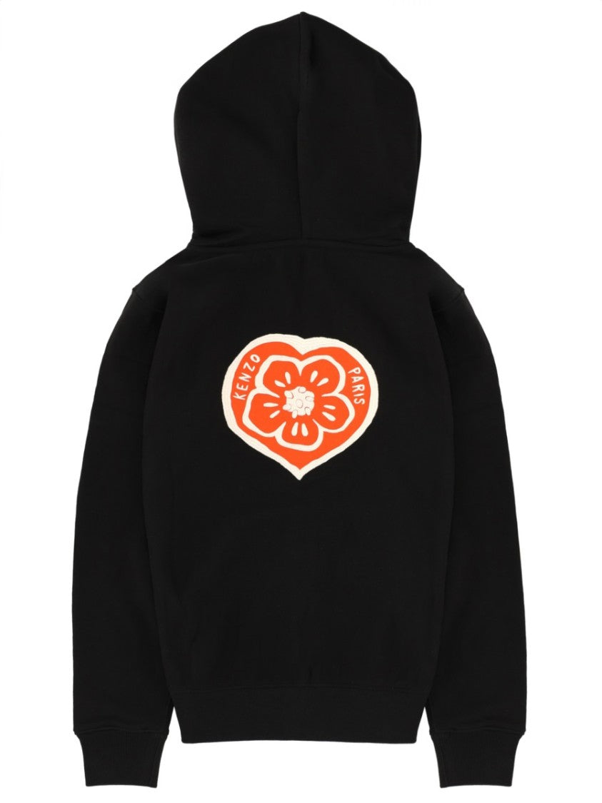 Kenzo Neutrals Kenzo Boke Heart Cotton Hoodie