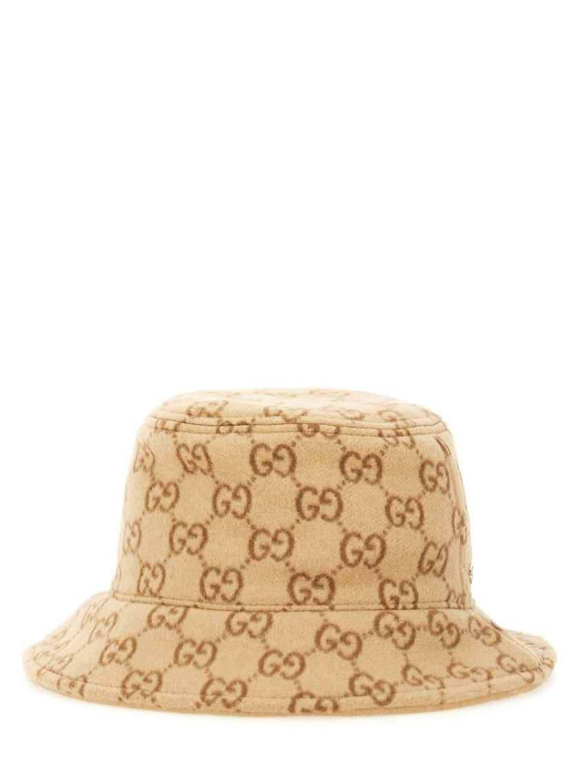 Gucci Giselle Bob Monogram Wool Bucket Hat