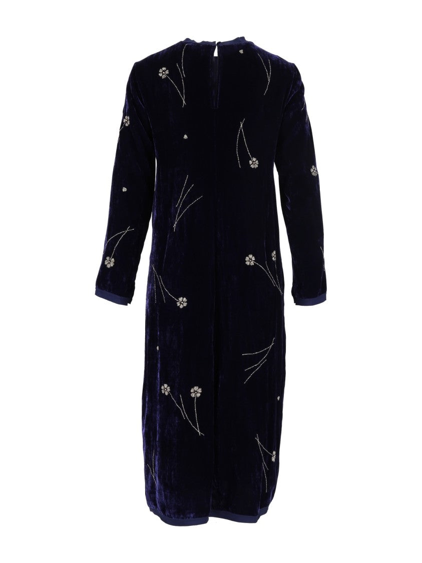 Forte Forte Fleurs D'orient Crushed Velvet Floral Midi Dress