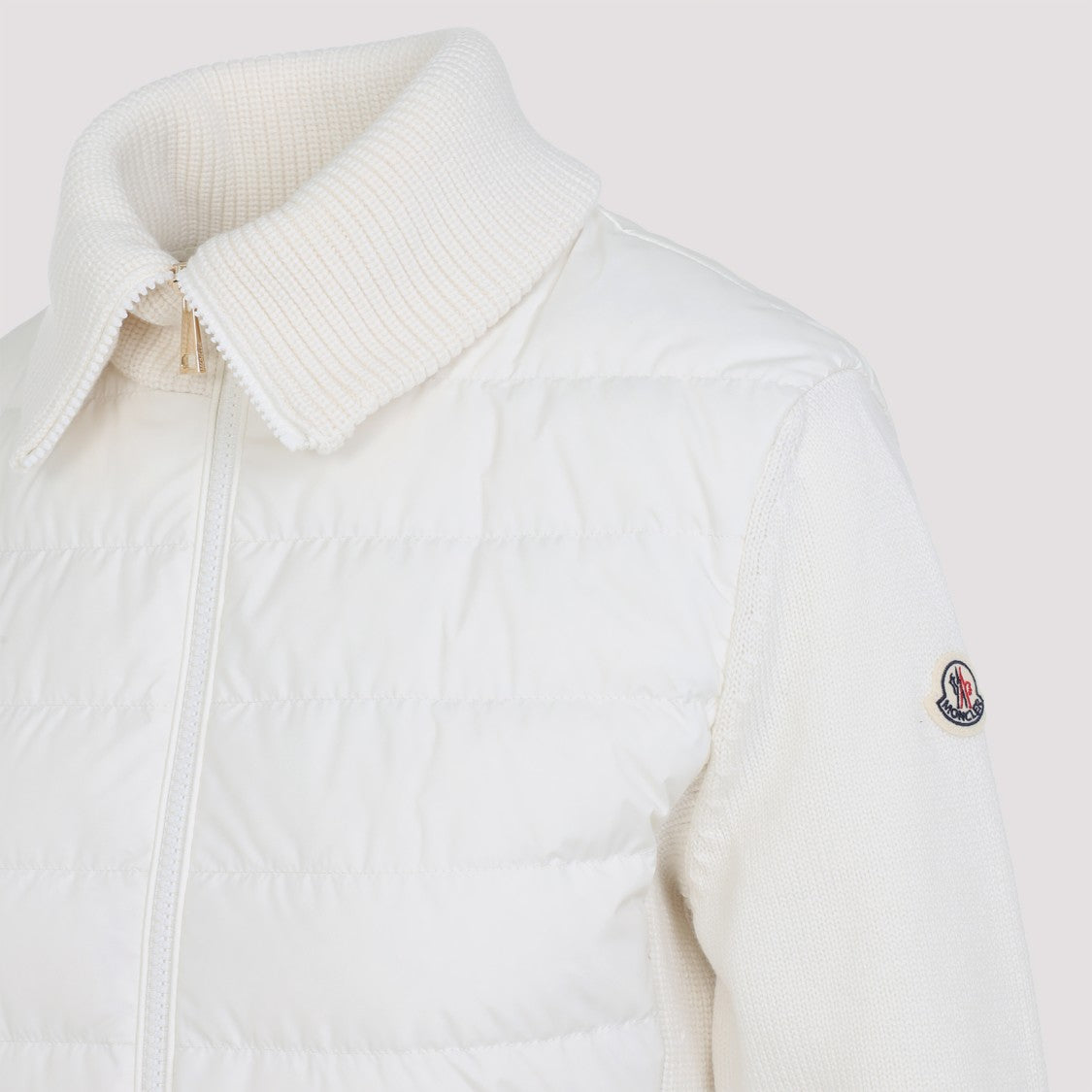 Moncler Natural White Virgin Wool Cardigan