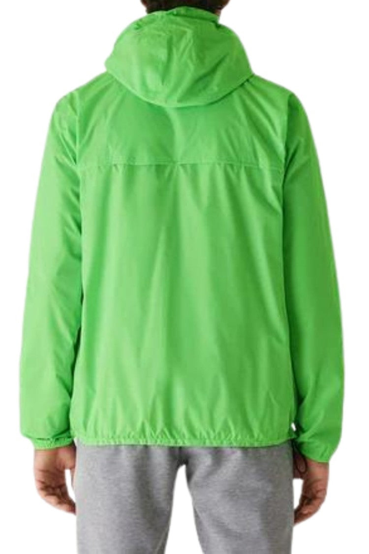 K-Way Compact Green Claude Jacket With Hood And Full Zip Design