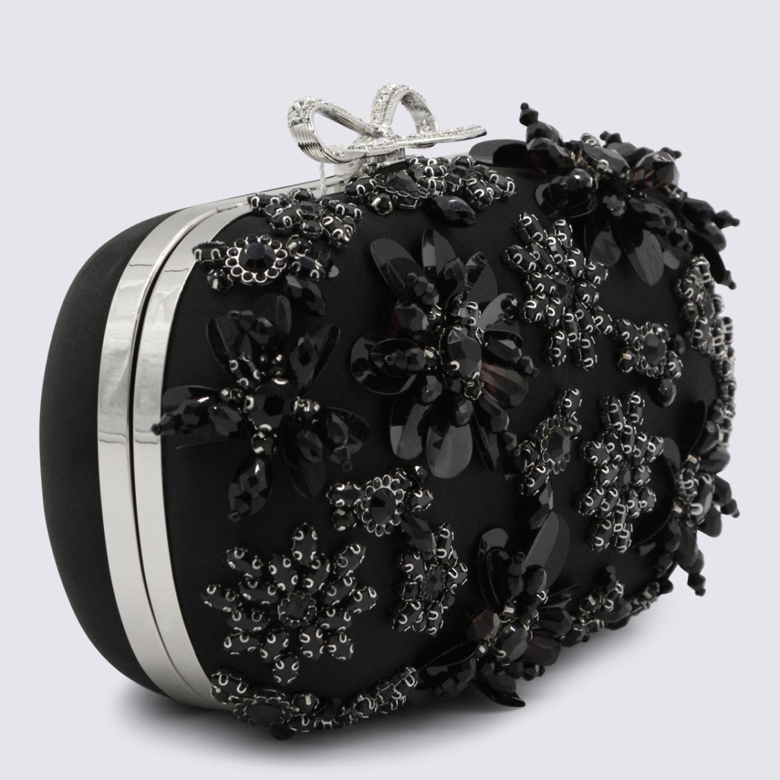 Self-Portrait Black Embellished Clutch