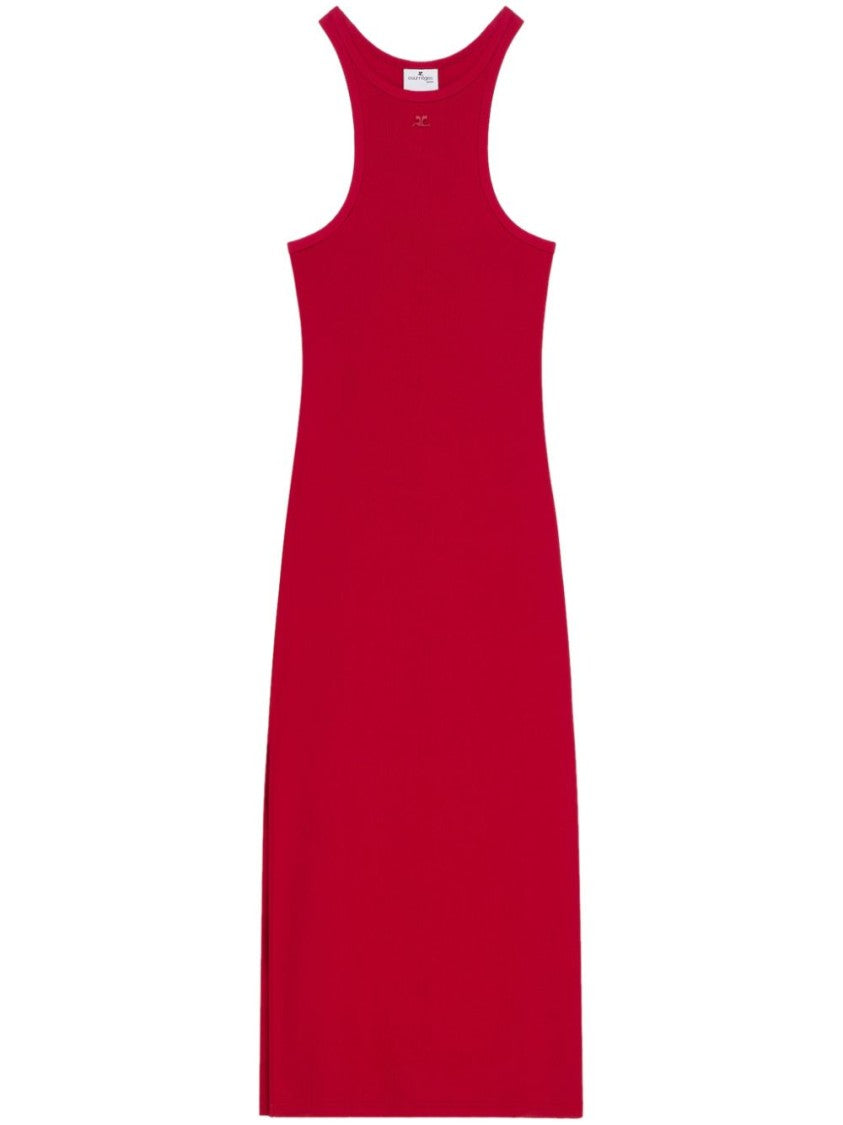 Courrèges Racerback Midi Dress With Embroidered Logo