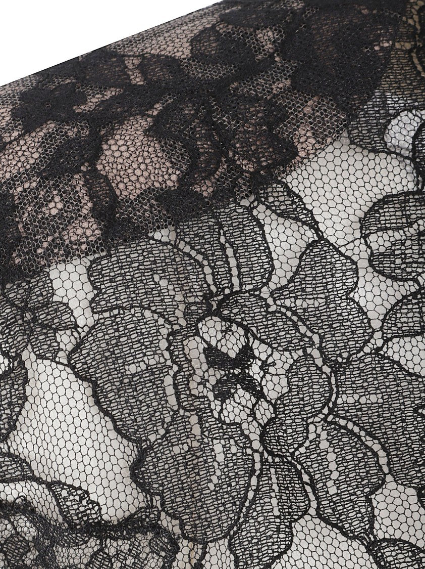 Valentino Garavani Intricately Patterned Sheer Lace Top With Scalloped Edges
