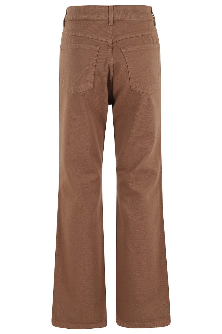 Federica Tosi Brown Trumpet Belt-Loops Cotton Jeans