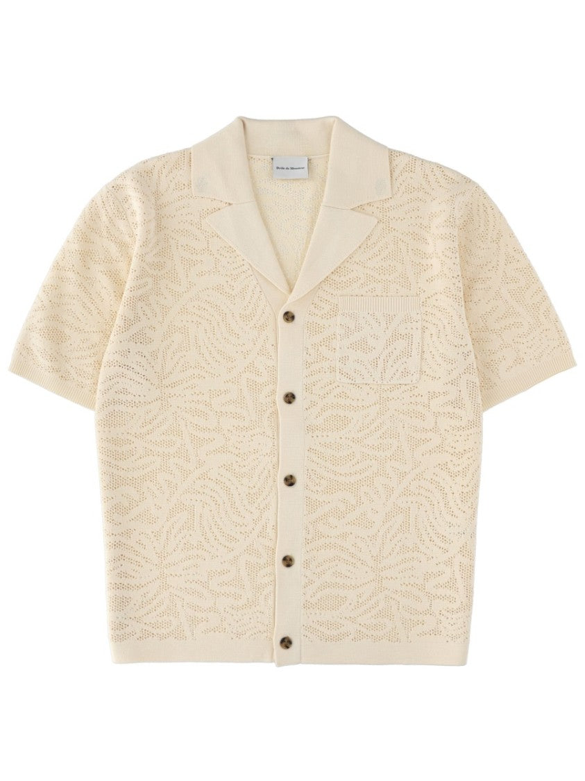 Drôle De Monsieur White Maille Dentelle Cotton Shirt