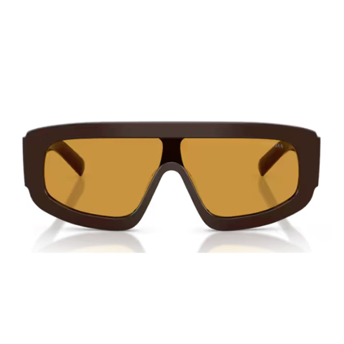 Prada Brown Pr D10s Rectangular Acetate Sunglasses