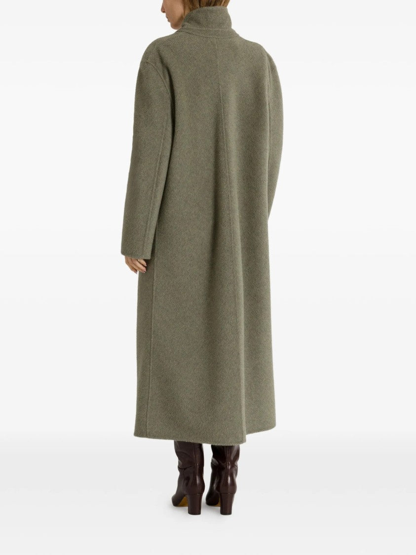 Alberta Ferretti Relaxed Fit Long Coat With Notched Lapel