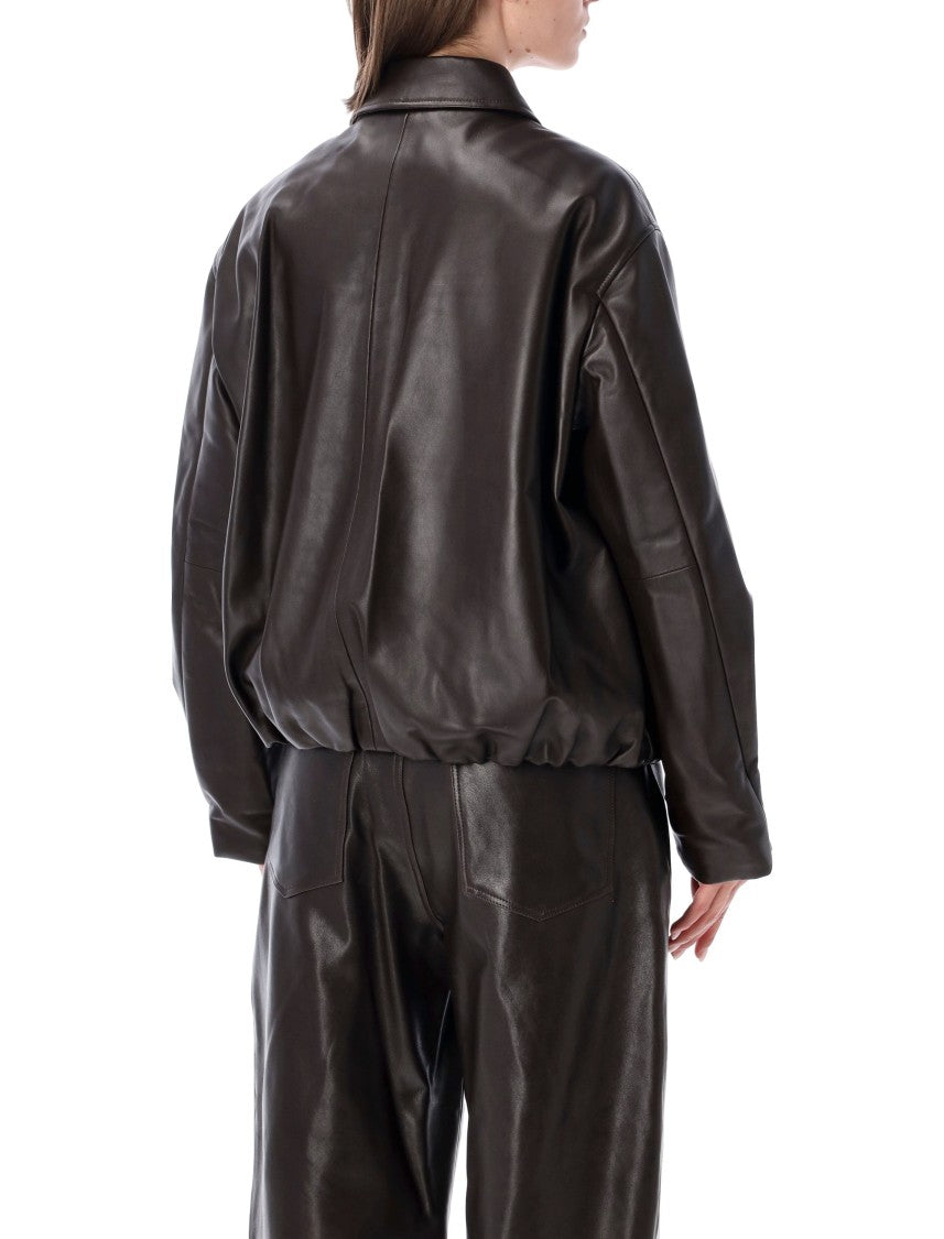 Arma Melis Lambskin Leather Bomber Jacket