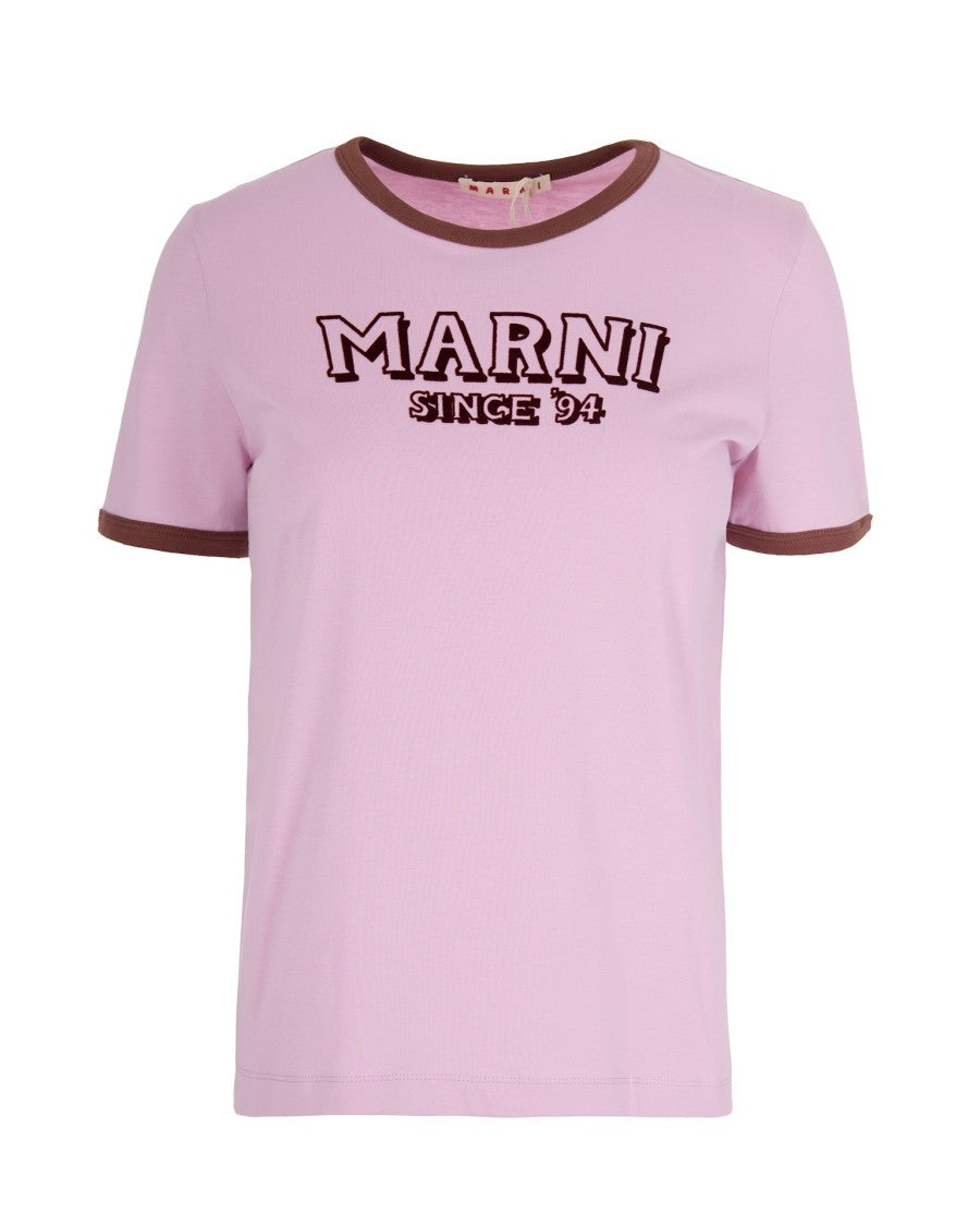 Marni Pink T-Shirt With Contrasting Edges