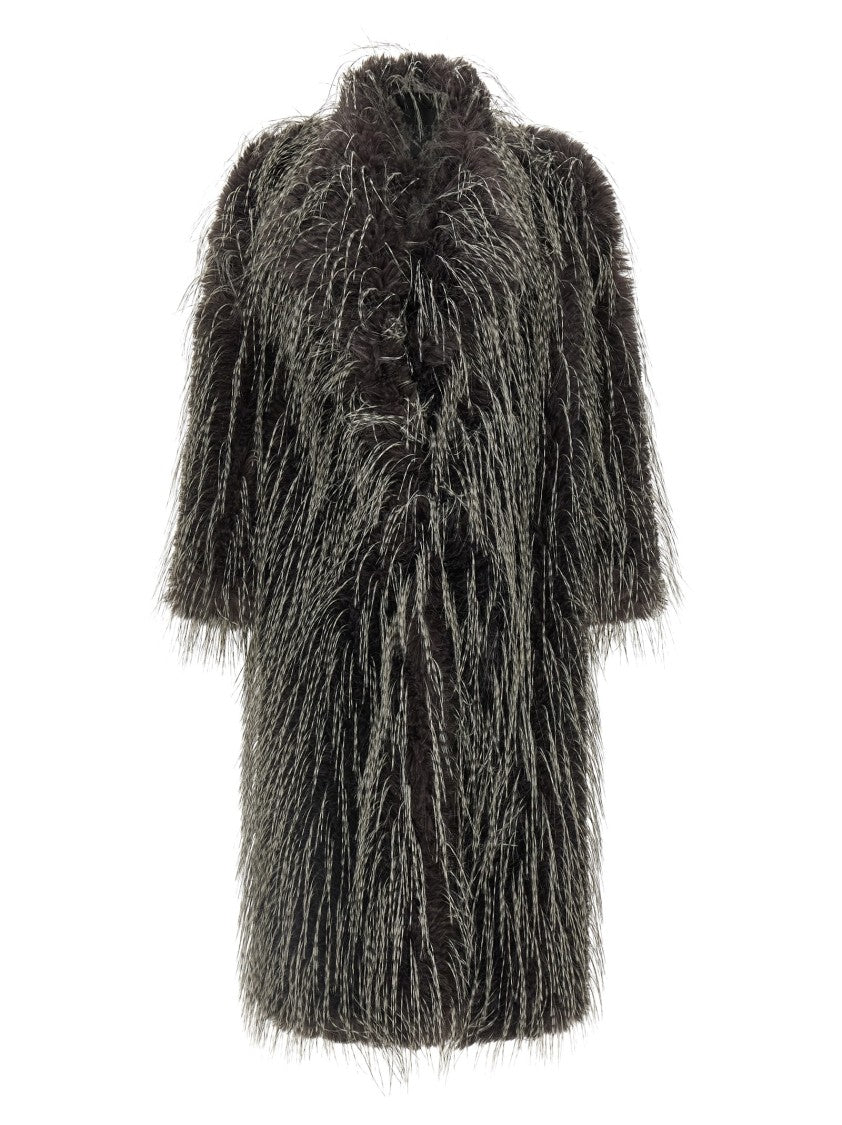 B&B Couture Eco Fur Long Hair Coat