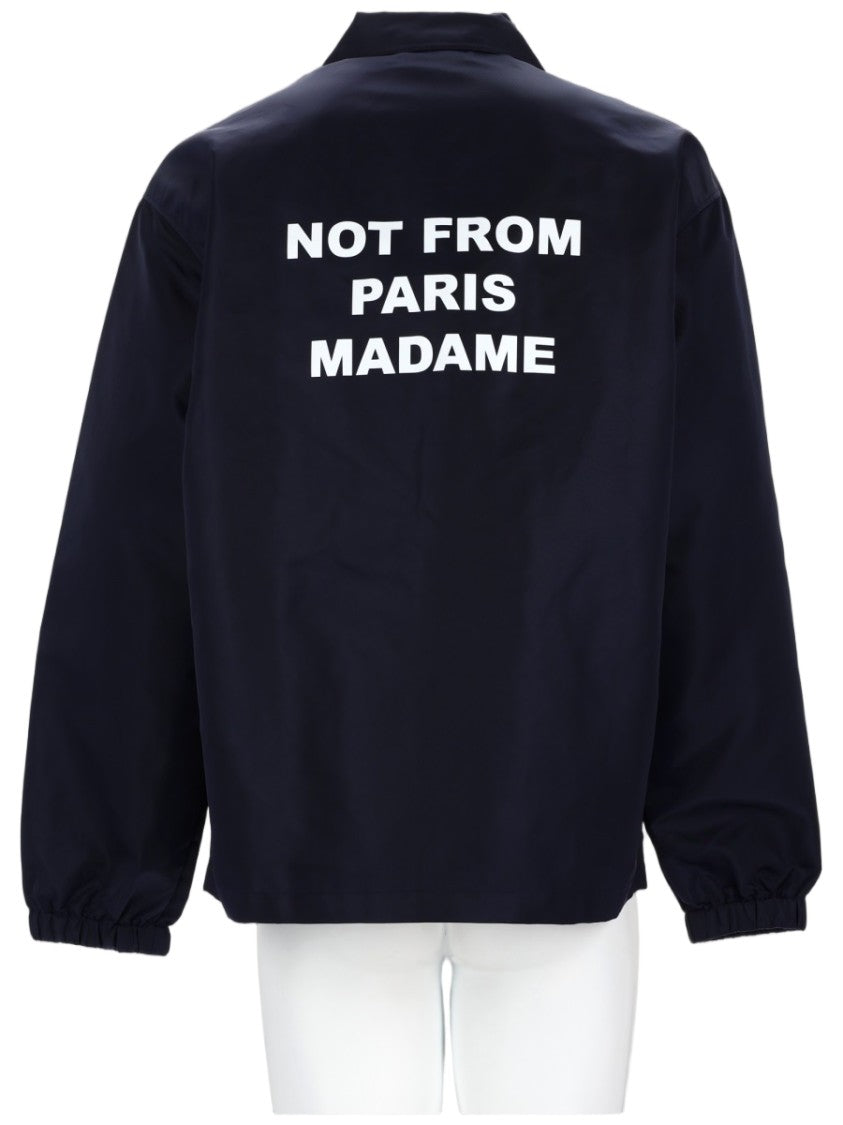 Drôle De Monsieur Slogan Lightweight Boxy Fit Statement Text Jacket