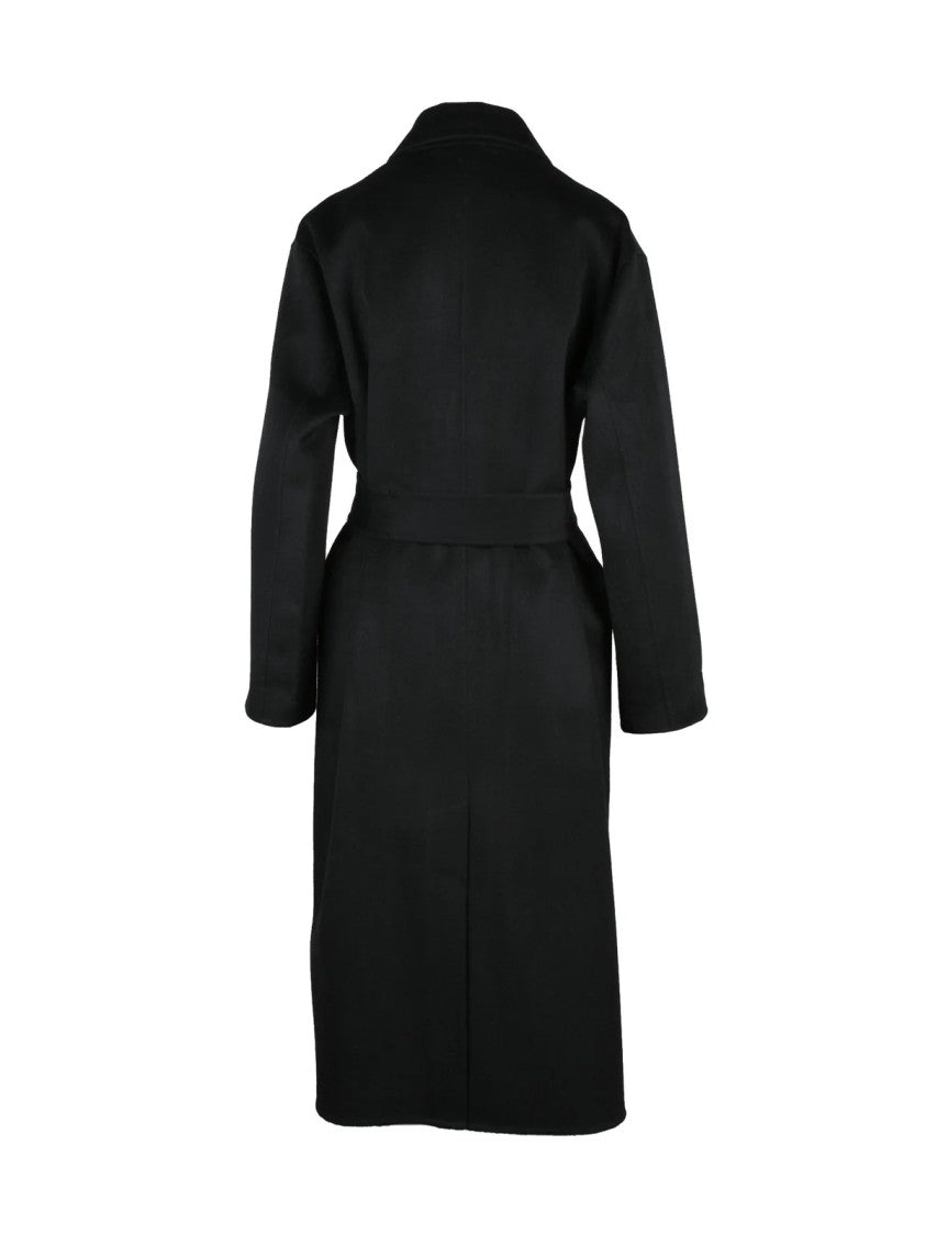 Aspesi Black Wool Unlined Long Coat
