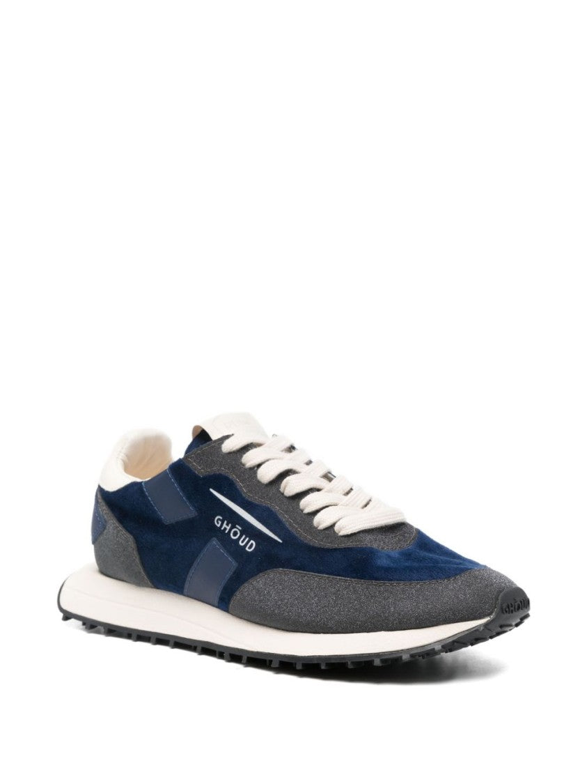 Ghoud Blue And Dark Grey Panel Sneakers