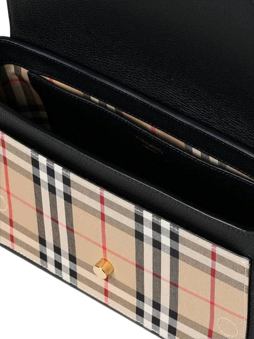 Burberry Structured Rectangular Shoulder Bag In Textured Calf Leather