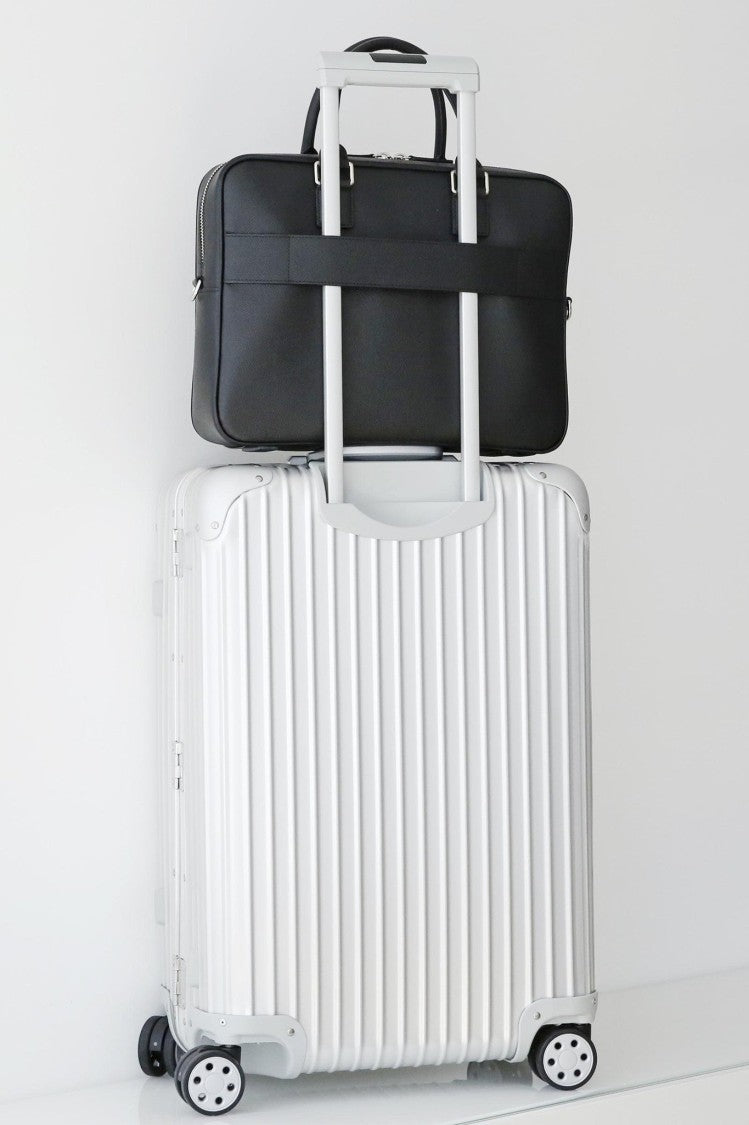 Roderer Black Italian Leather Black Award Double Briefcase