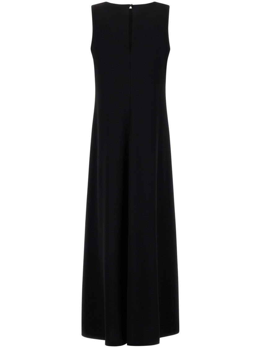Herno Sleeveless A-Line Midi Dress With Gathered Detail