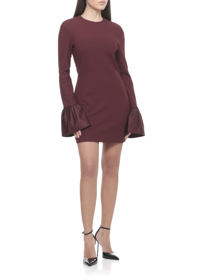 Rotate Frilled Sleeved Mini Dress With Dramatic Cuffs And Fitted Silhouette