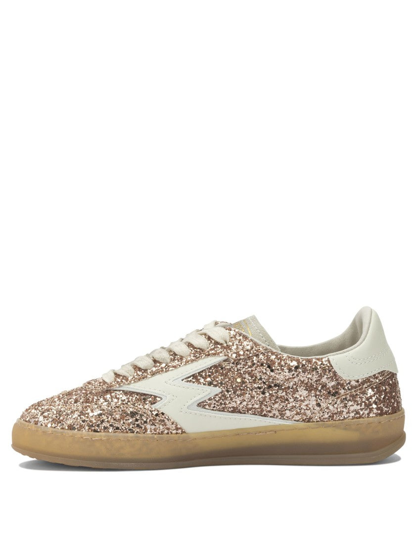 Moaconcept Glittery Bronze Slip-On Sneakers With Textured Finish