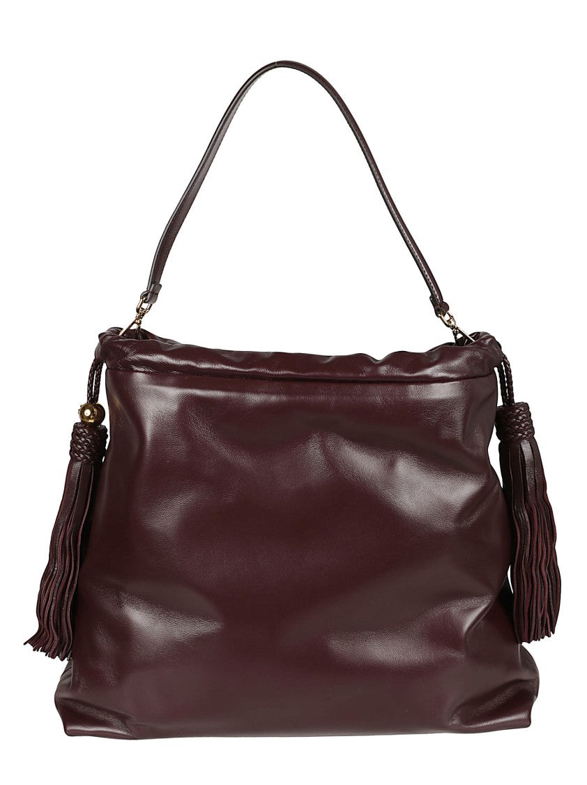 Etro Lamb Leather Kalispera Shopping Bag With Braided Tassels