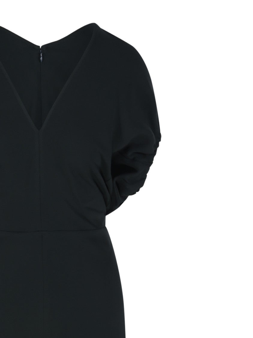 Victoria Beckham Blouson Detail Midi Dress