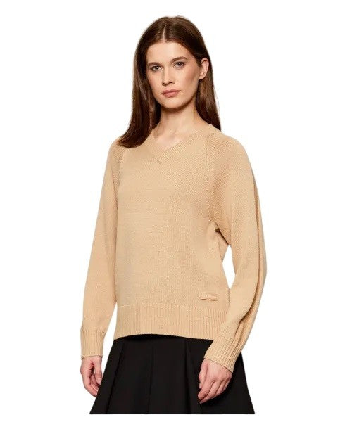 Armani Exchange Knit Sweater With V-Neckline And Ribbed Details