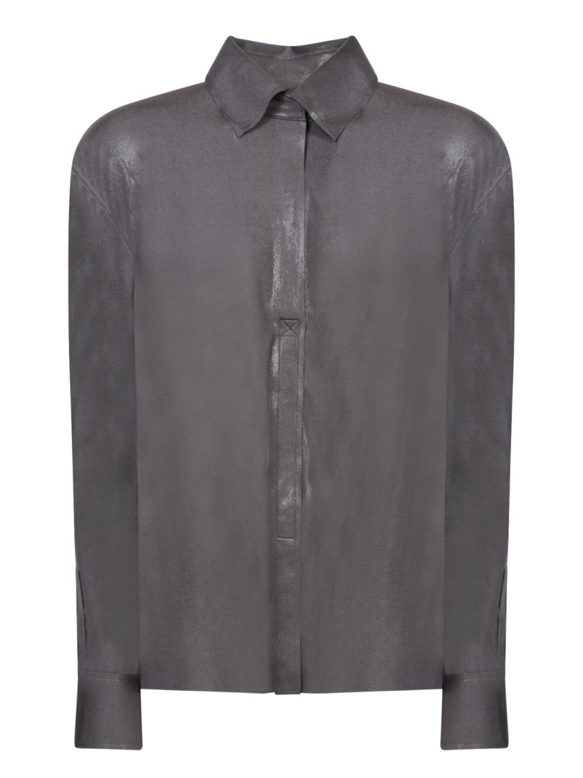 Norma Kamali Grey Long Sleeves Shirt