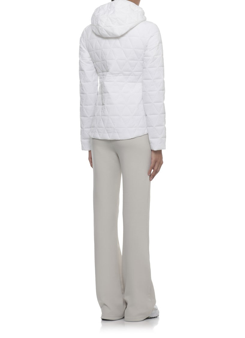 K-Way White Lil Diamond Quilted Jacket