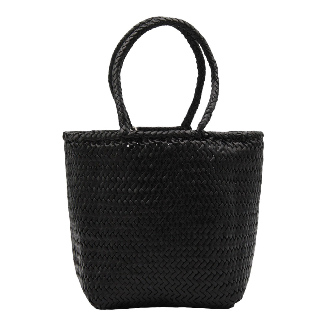 Dragon Diffusion Medium Black Tote Bag With Woven Basket Pattern