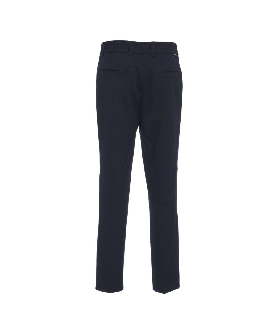Paolo Pecora Tailored Blue Chinos With Hidden Closure And Pocket Detail