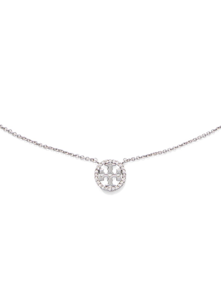 Tory Burch Icon Pavé Crystal Pendant Necklace