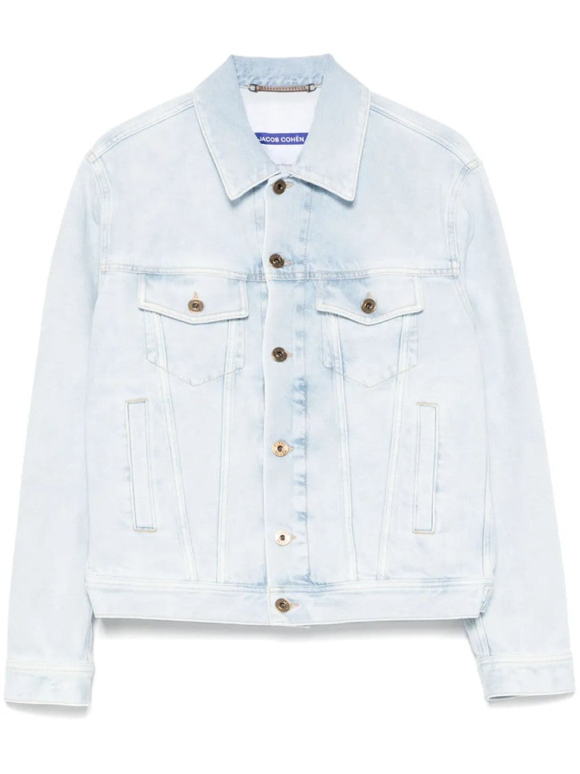 Jacob Cohen Light Blue Denim Jacket With Classic Front Fastening