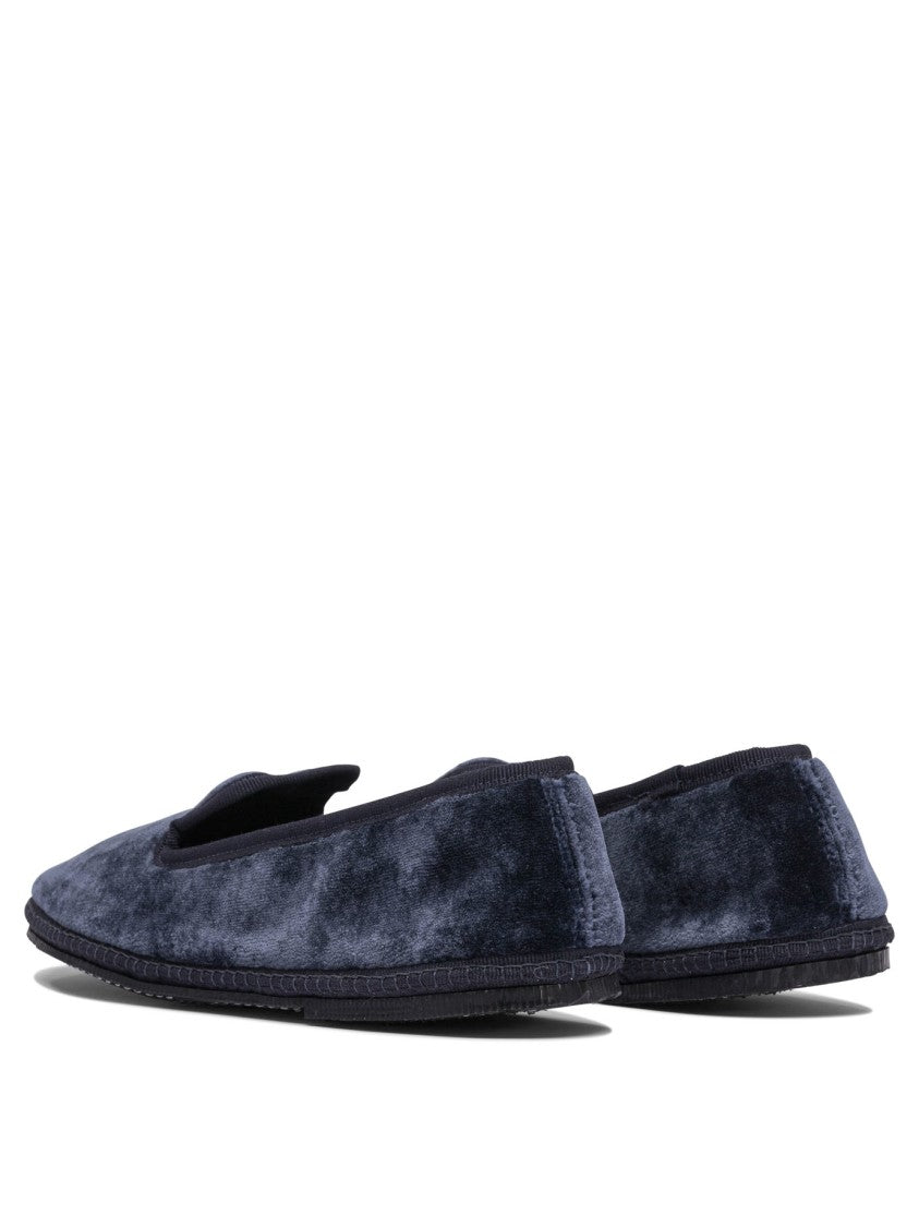 Sentier Di Segantin Roberta Streamlined Blue Loafers And Slippers With Plush Texture