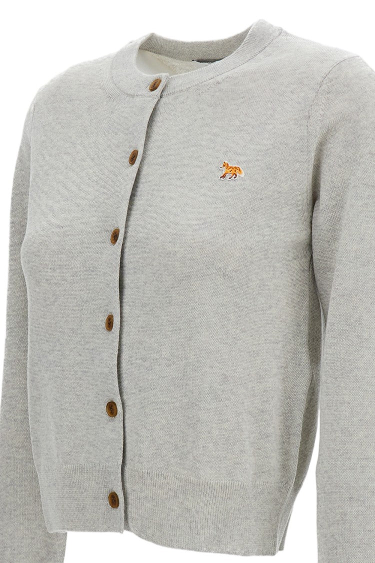 Maison Kitsuné Grey Baby Fox Merino Wool Cardigan