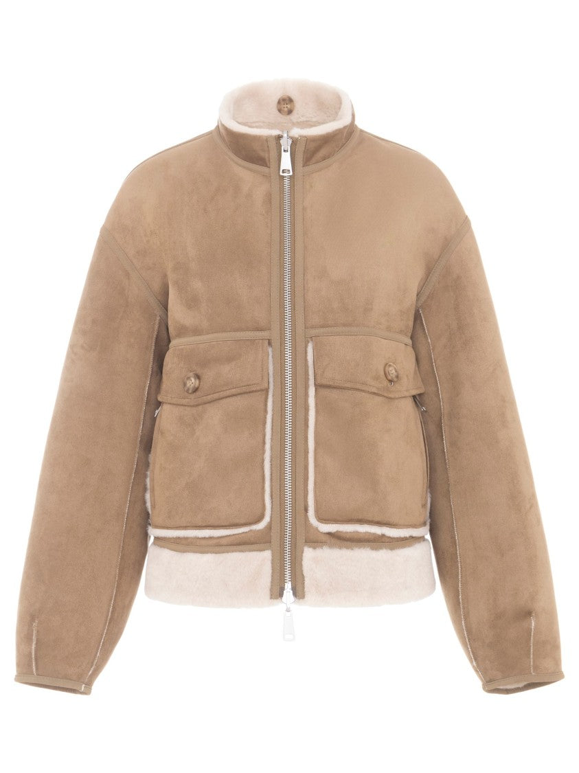 Urbancode Reversible Bomber Jacket With Attached Fringed Scarf