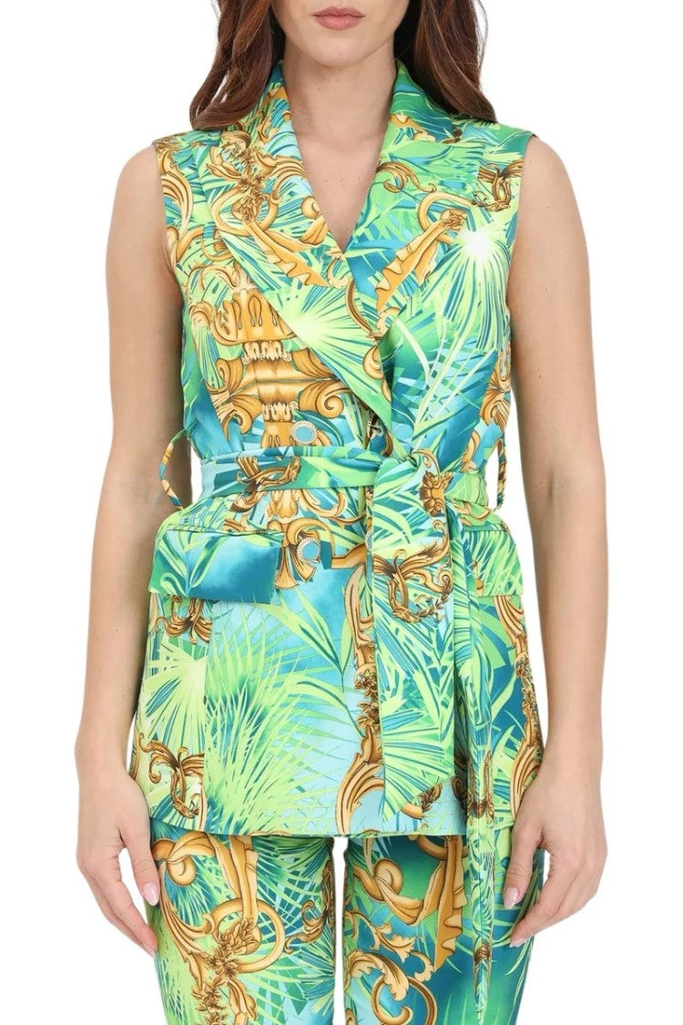 S#It Tailored Tropical Vest With Structured Silhouette