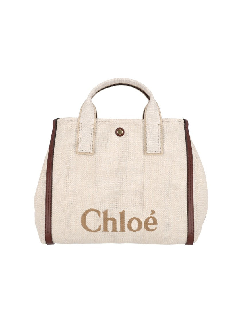 Chloé Structured Tote Bag With Leather Accents