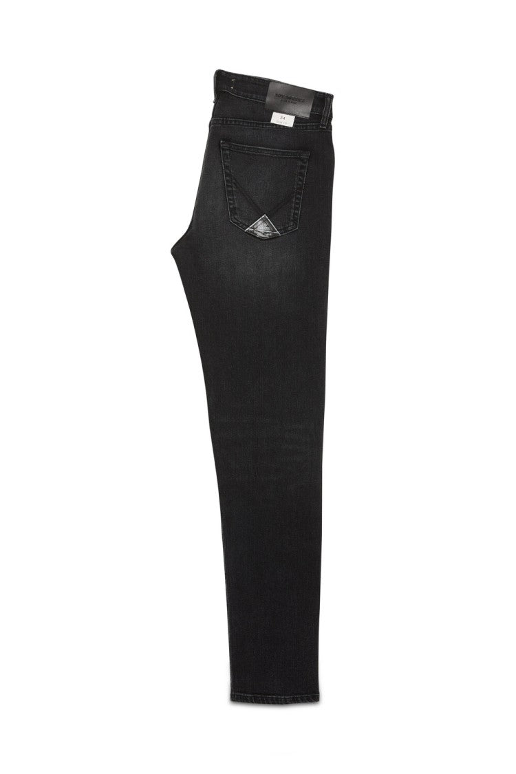 Roy Rogers Slim-Fit Denim Jeans Black Wash Fading