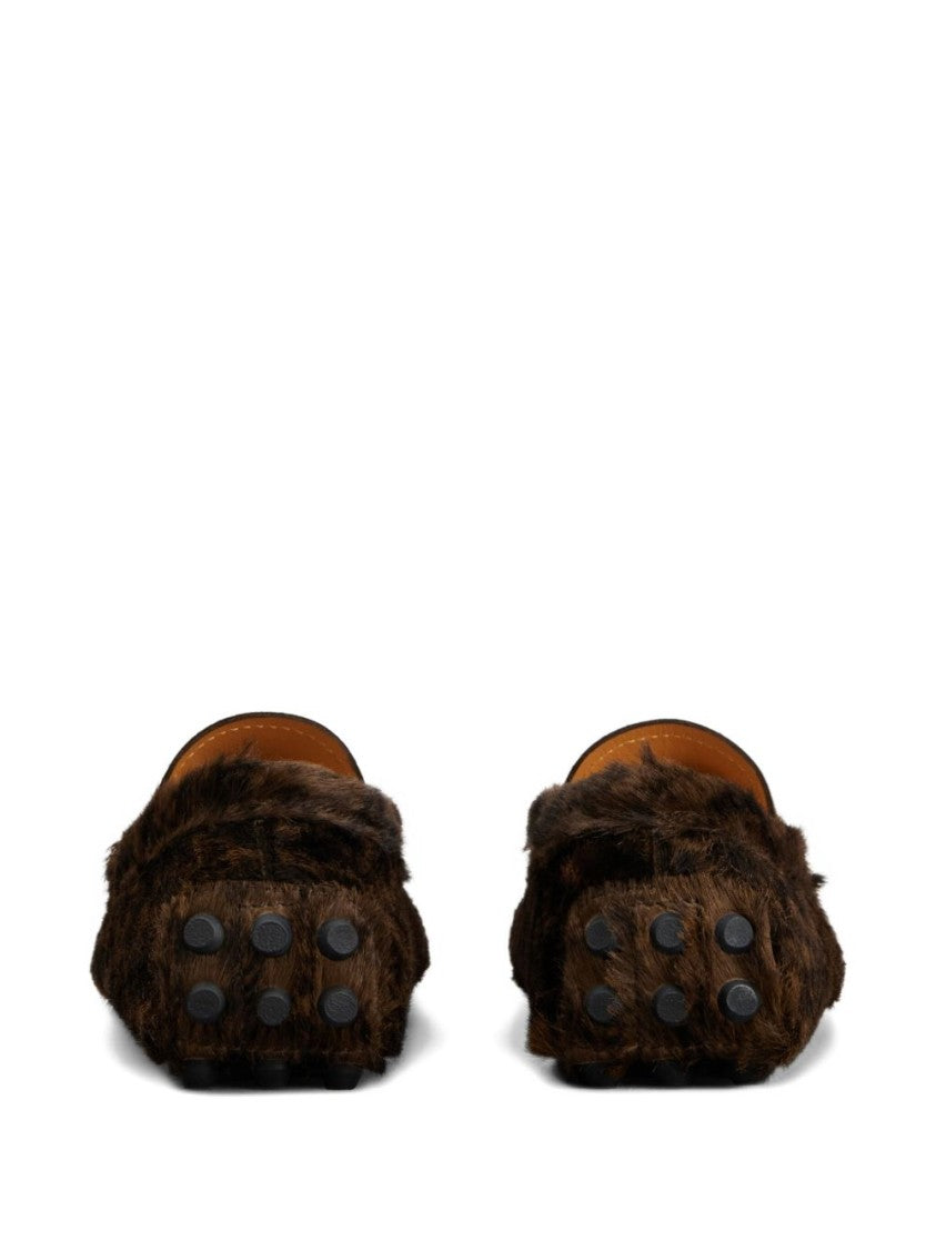 Tod's Slip-On Leopard Print Faux Fur Slippers