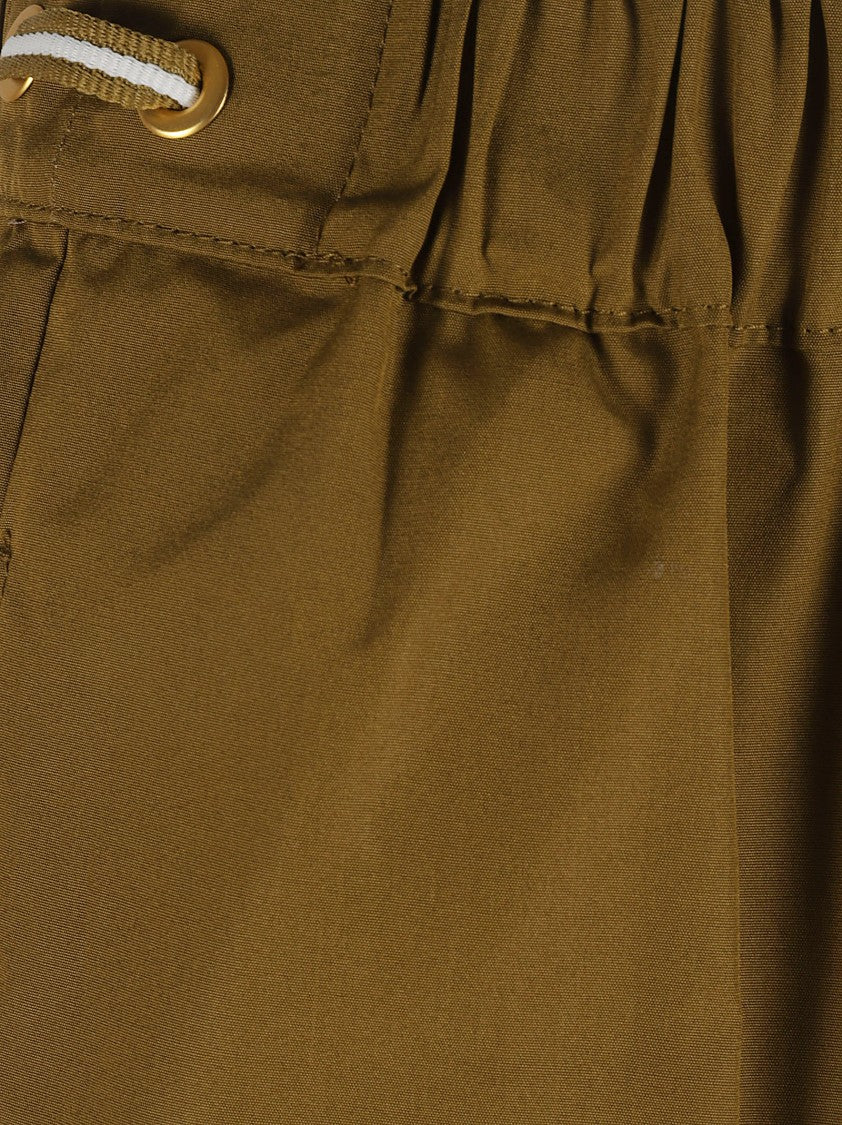Max Mara Brown Cotton Shorts With Relaxed Fit