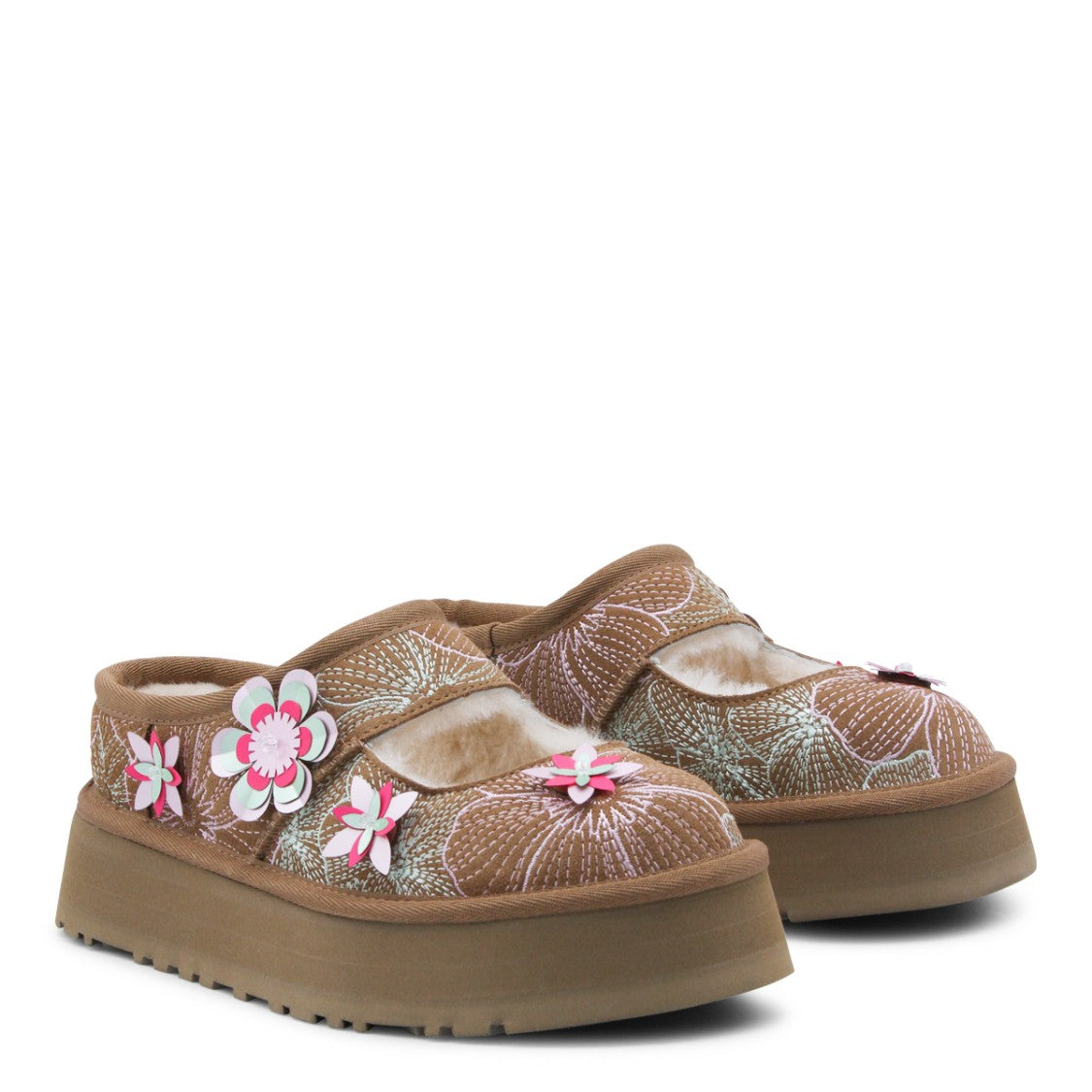Ugg Floral Embroidered Flats