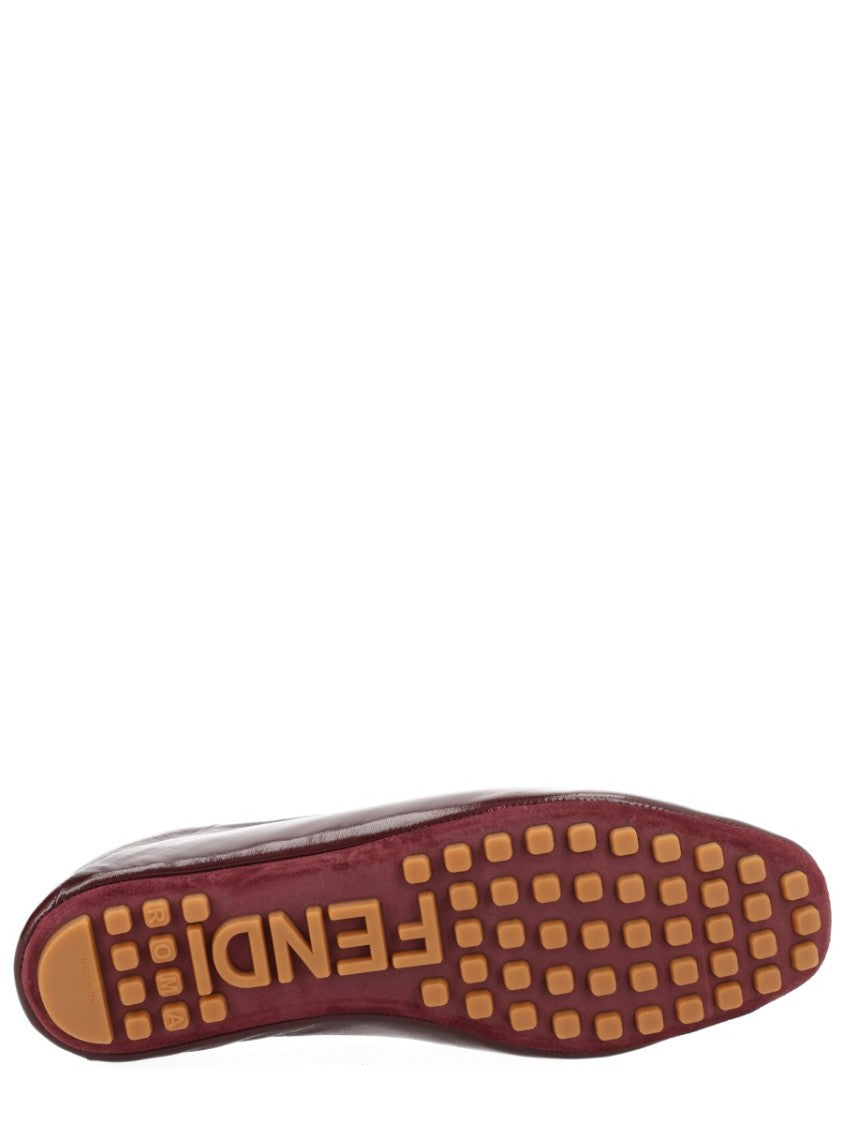 Fendi Baguette Polished Leather Loafers