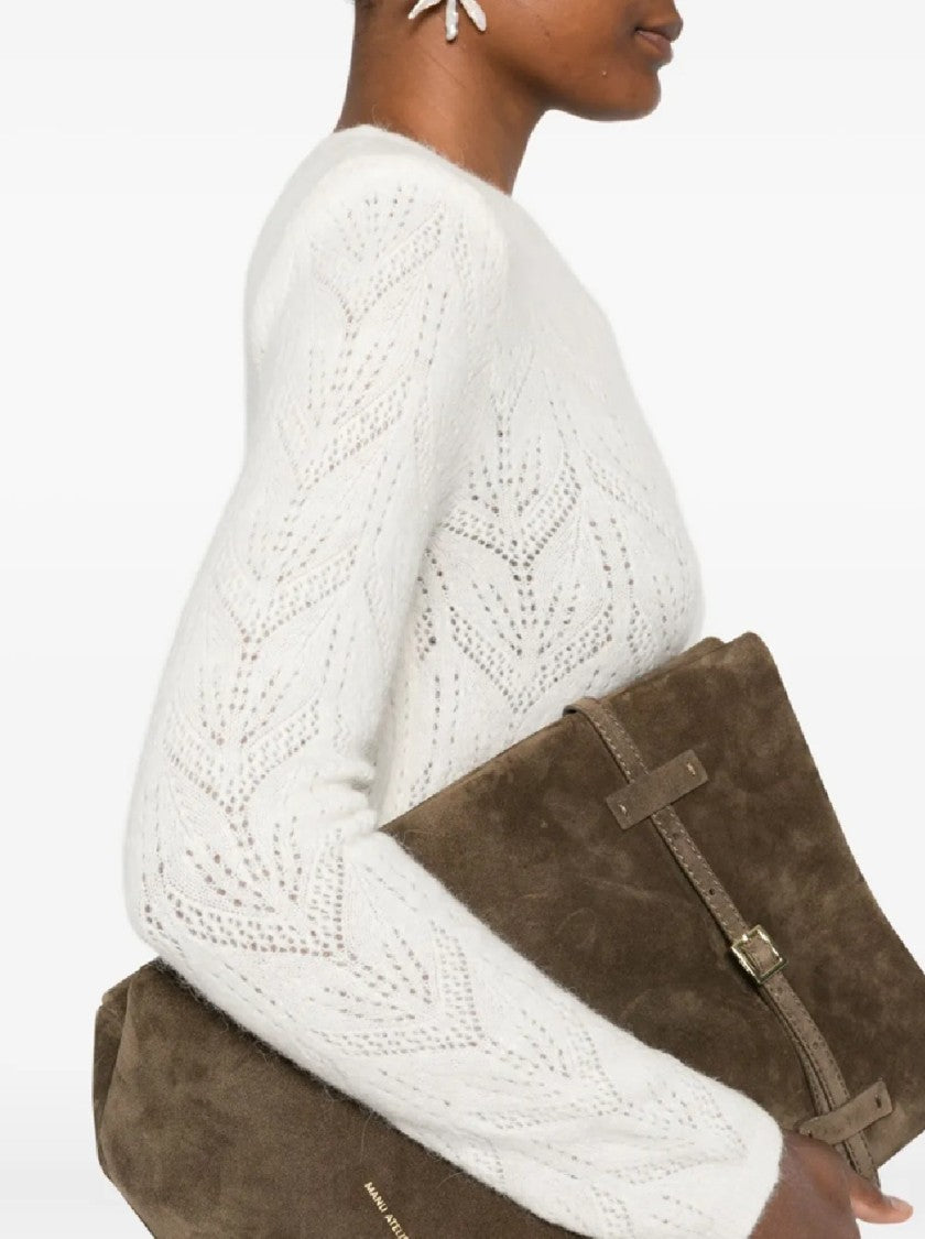 P.A.R.O.S.H. Delicate Knit Sweater With Leaf-Like Openwork Pattern