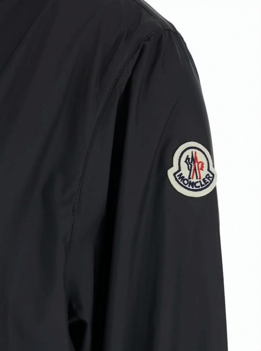 Moncler Black Jacket With Hood And Zipper Closure