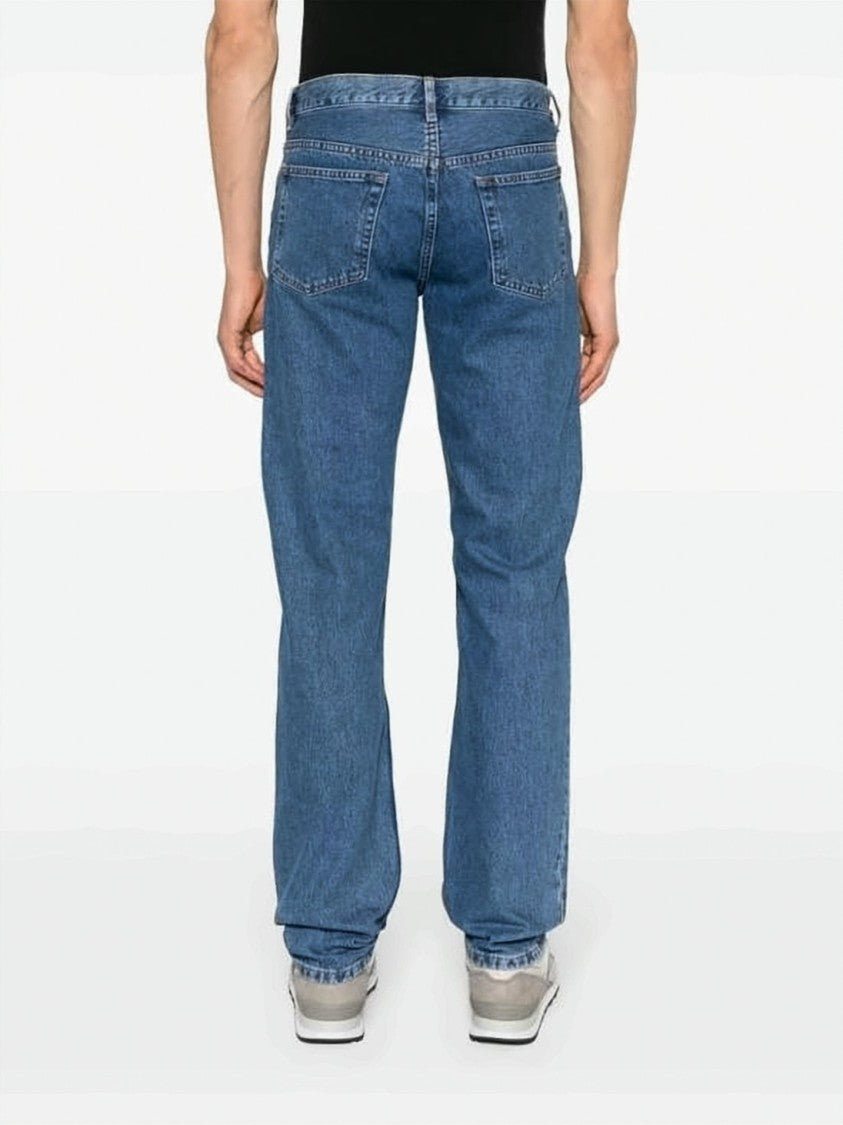 A.P.C. Classic Straight-Leg Denim Pants With Mid-Blue Wash
