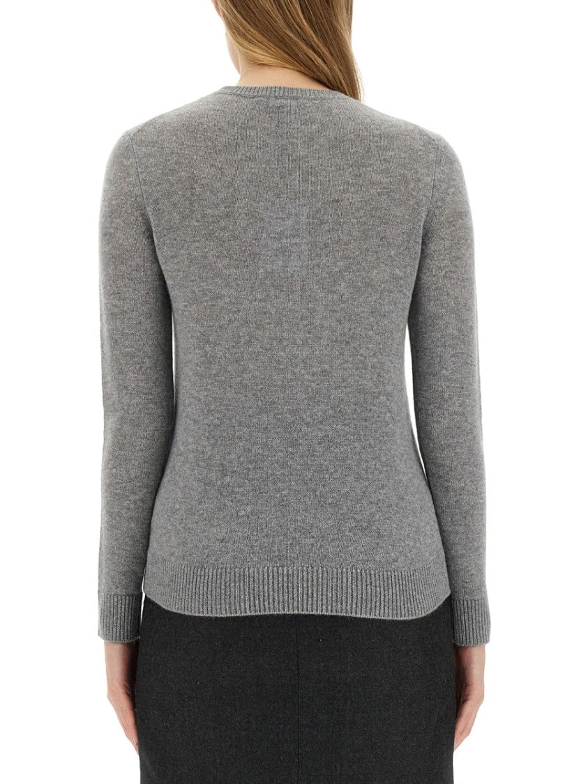 Theory Slim-Fit Cashmere Sweater With Round Neckline